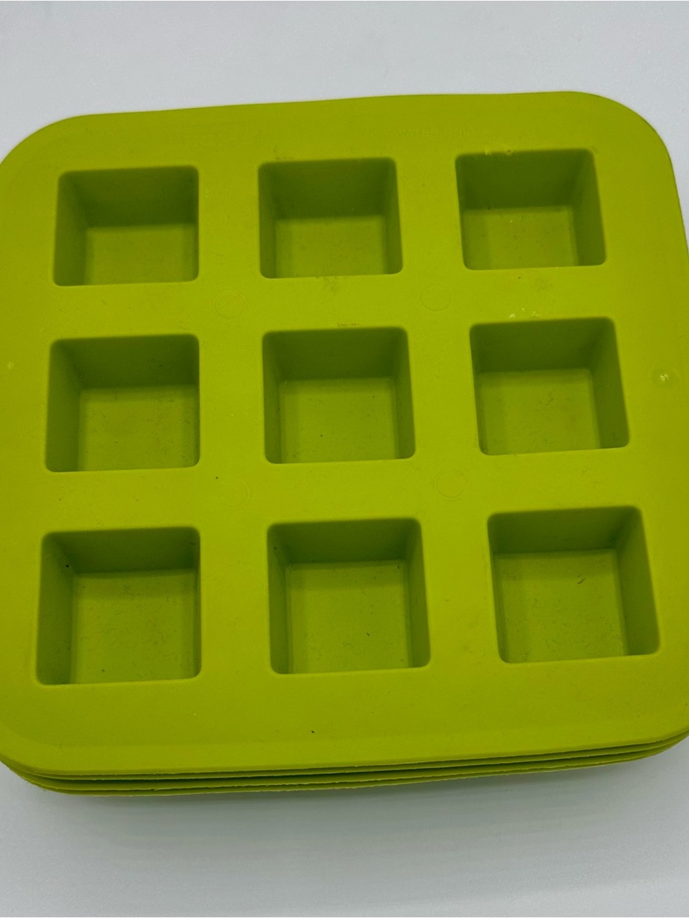Green 9-Cavity Silicone Square Ice Cube Mold Set of 4 (1338)